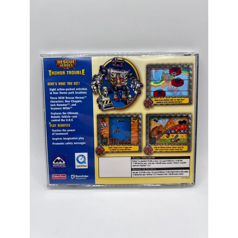 Vintage Fisher-Price‎ Rescue Heroes Tremor Trouble CD-ROM Children's Games 1990s